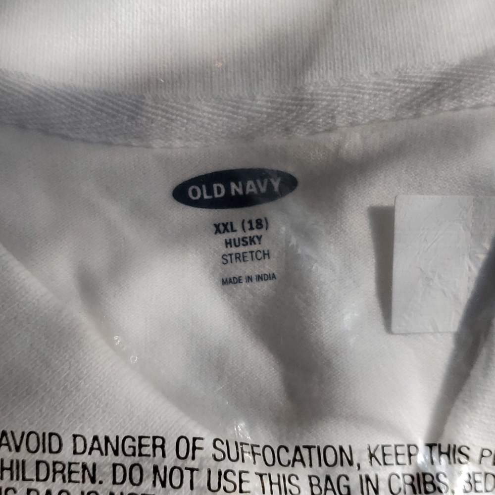 Boys white short sleeve polo XXL